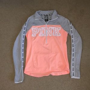 Pink brand pastel orange athletic sweatshirt